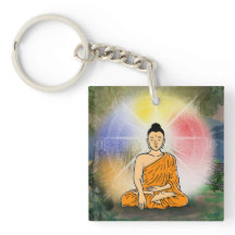 Buddhas upplysnings- och Dharma Wheel Keychain