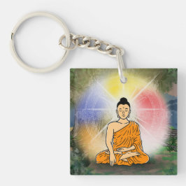 Buddhas upplysnings- och Dharma Wheel Keychain