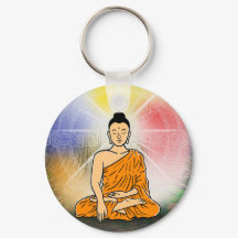 Buddhas upplysnings- och Dharma Wheel Keychain