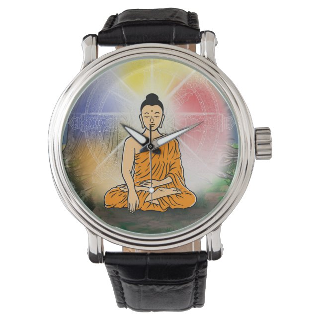 Buddhas upplysningsbevakning armbandsur (Framsida)
