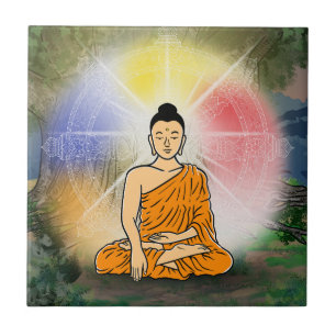 Buddhas upplysta keramiska panel kakelplatta