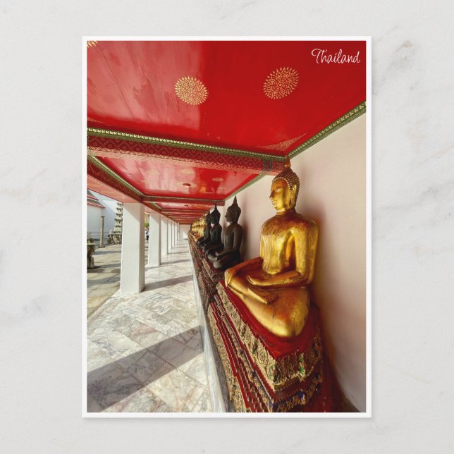 Buddhas Wat Pho Thailand Vykort (Framsida)
