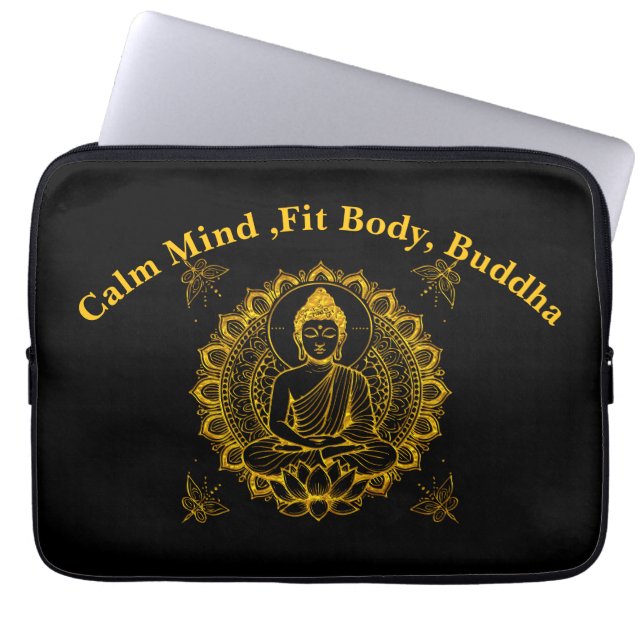 Buddhastaty med Lotus  Laptop Fodral (Framsidan)