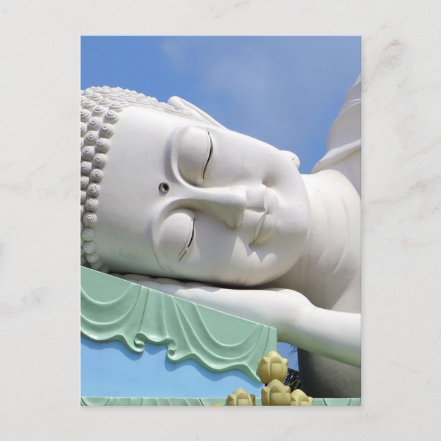 Buddhastaty Restande Sövande Lycklig Fred Vykort (Framsida)