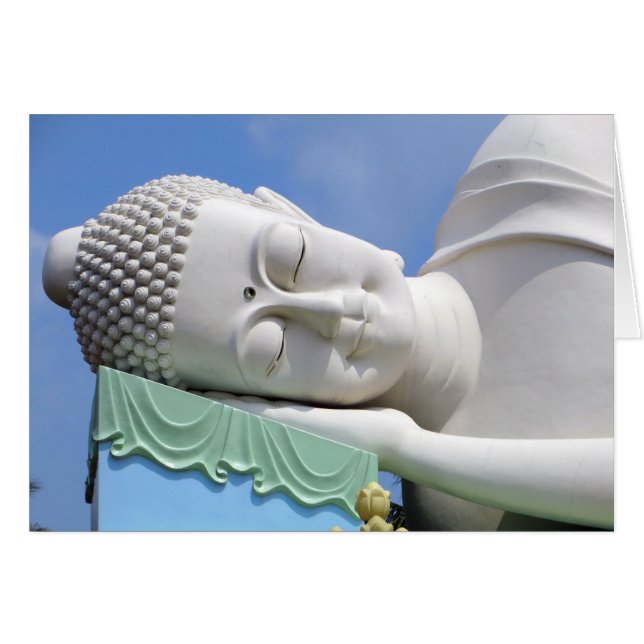 Buddhastaty Resteping Spieping Lycklig Peace Hälsningskort (Framsidan Horizontal)