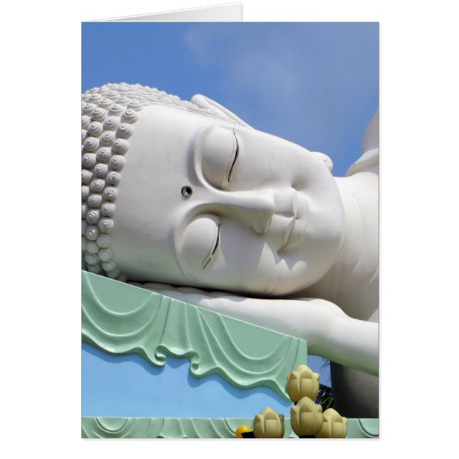 Buddhastaty Resteping Spieping Lycklig Peace Hälsningskort (Framsidan)