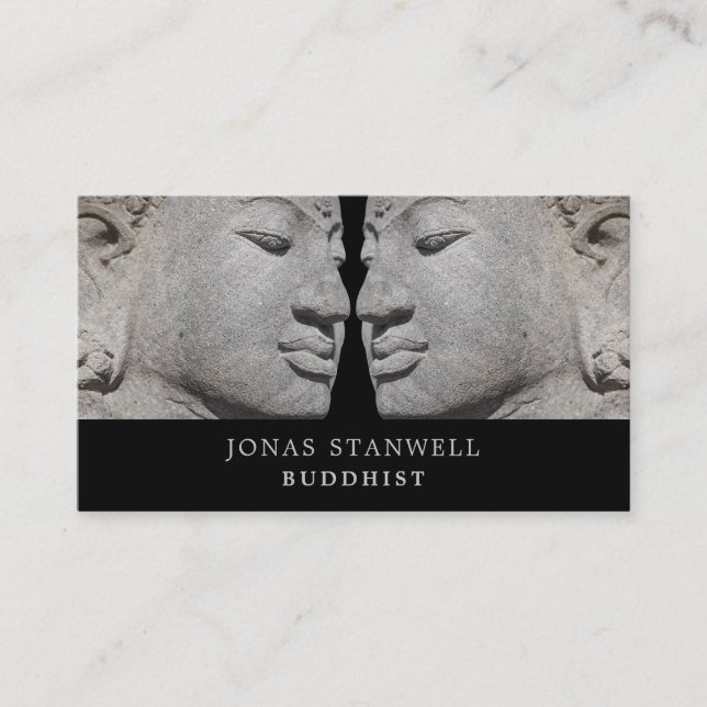Buddhastatyer, buddhism, buddhist visitkort (Framsida)