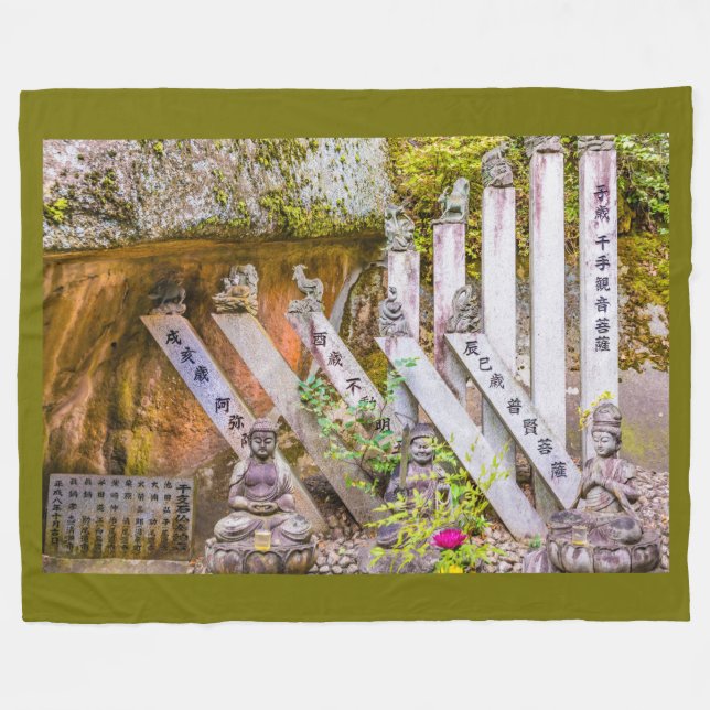 Buddhastatyer i Senko-ji-tempel Fleecefilt (Framsidan (Horisontell))