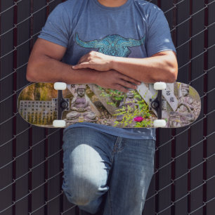 Buddhastatyer i Senko-ji-tempel Mini Skateboard Bräda 18,5 Cm
