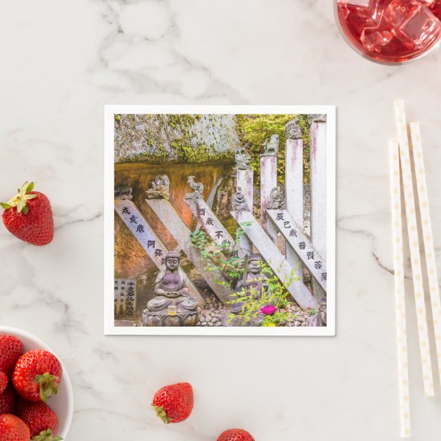 Buddhastatyer i Senko-ji-tempel Pappersservett (Insitu)