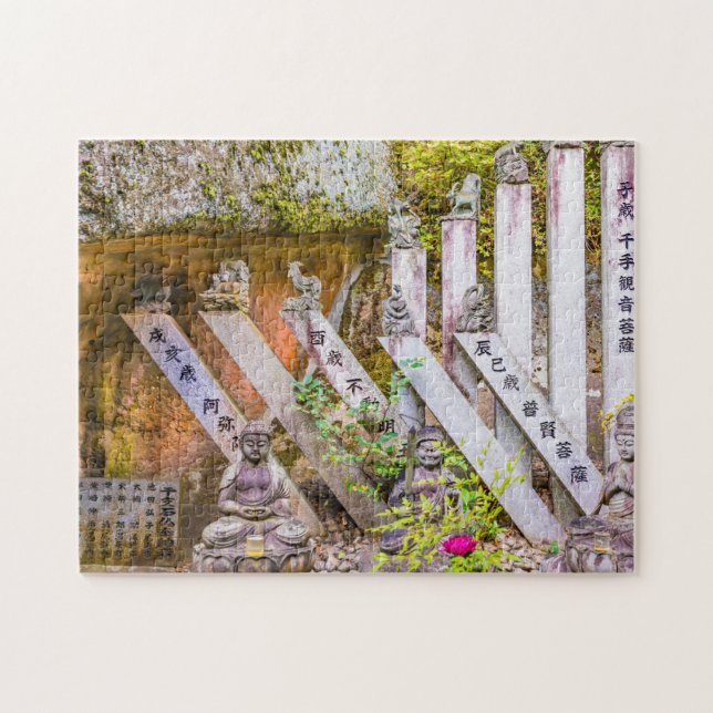 Buddhastatyer i Senko-ji-tempel Pussel (Horisontell)