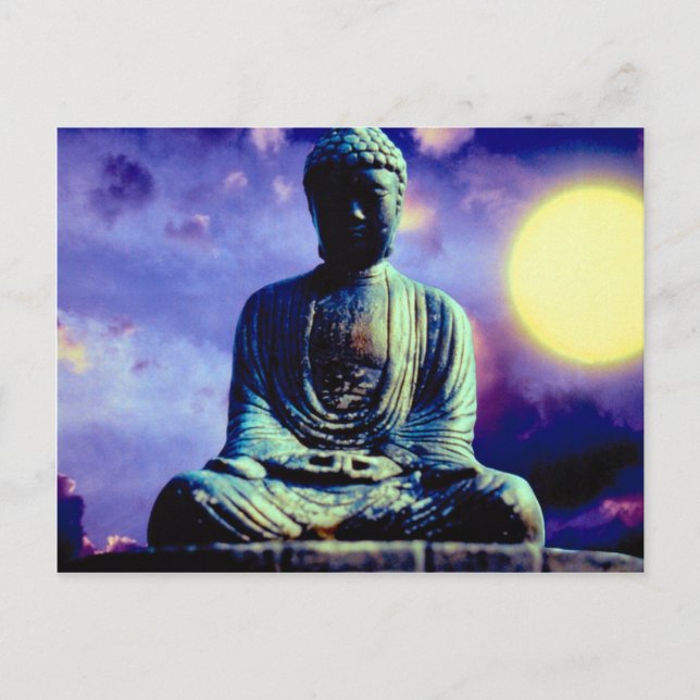 Buddhastatyn med sol vykort (Framsida)