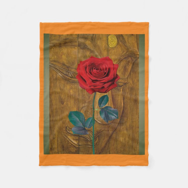 BuddhaToday V1 #7 - ORANGE mysig BUDDHA-filta Fleecefilt (Framsidan)