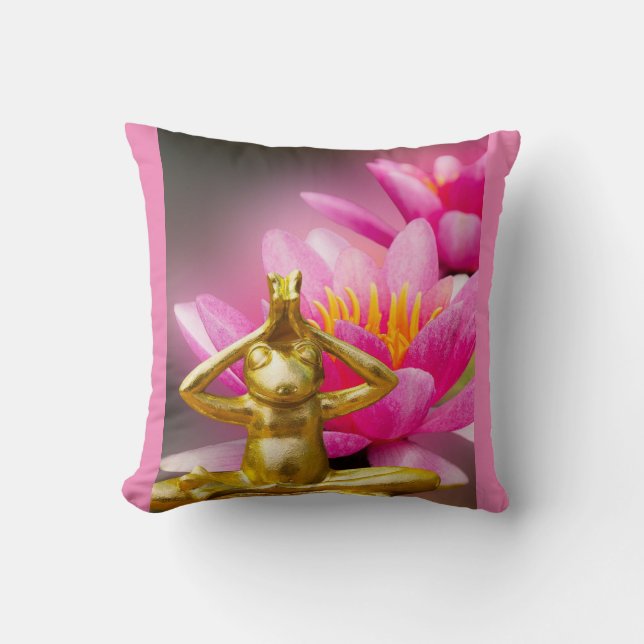 BuddhaToday V3 Blommande Groda #2 Citat Kudde (Framsida)