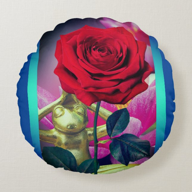 BuddhaToday V3.blu #3 Blommande Groda Kudde (Framsidan)