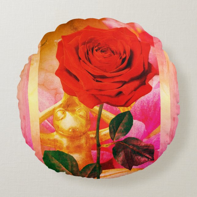 BuddhaToday V3.pnk #10 Blommande Groda Kudd Rund Kudde (Framsidan)