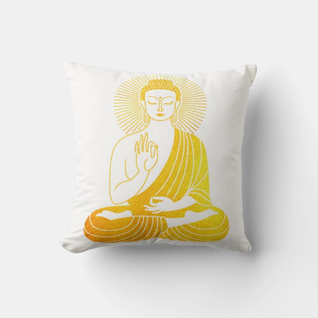 BuddhaToday V4 Fredkudde #1 - Sunrise Buddha Kudde (Framsida)