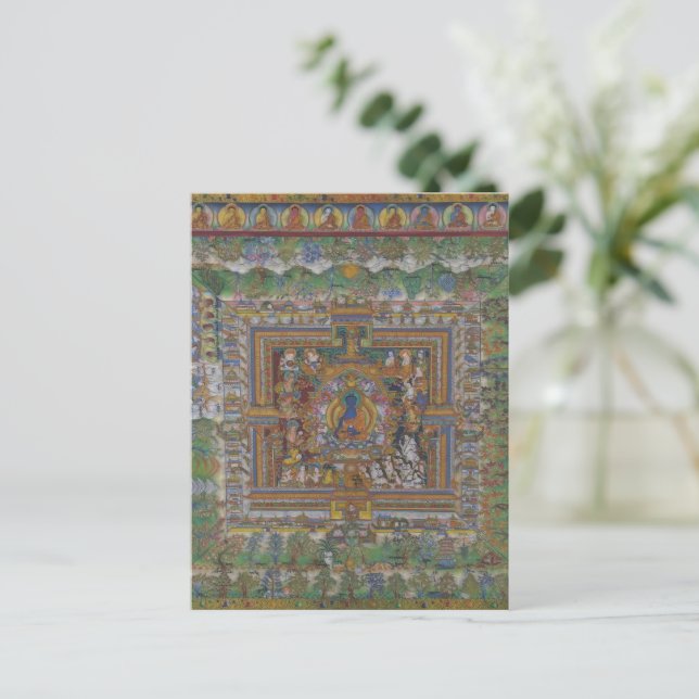 Buddhism Blå Medicinbuddha Vykort (Stående Fram)