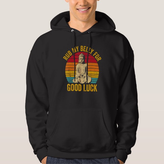 Buddhism Buddha Buddhist Retro Gnugga Min Mage För Hoodie (Framsida)
