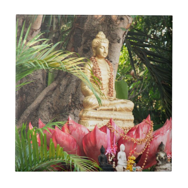buddhism, buddha, staty, religion, gyllene, asien, kakelplatta (Framsidan)