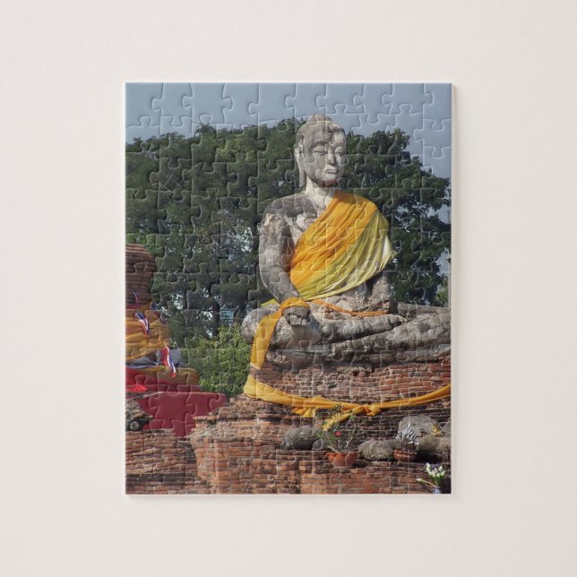 buddhism, buddha, staty, religion, gyllene, asien, pussel (Vertikal)