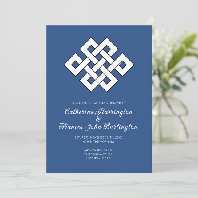 Buddhism Endless Knot Buddhistisk vigselceremoni  Inbjudningar (Stående Fram)