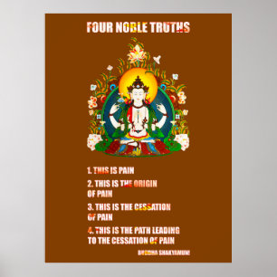 Buddhism Fyra Noble Truths Buddha Teachings Poster