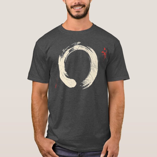 Buddhism Meditation Yoga Bonsai Zen Enso Circle T Shirt (Framsida)