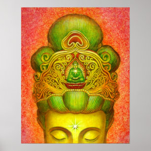 Buddhism Poster Kuan Yin Buddha Krona Zen Buddhist