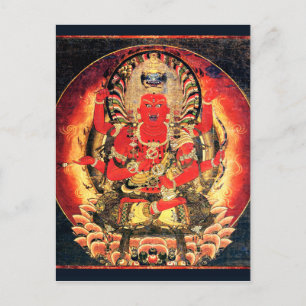 Buddhist Aizen Myoo-målning 1400-talet Vykort