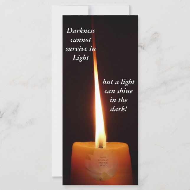 Buddhist-bokmärke av SGI med Lotus Candle och NMRK (Framsida)