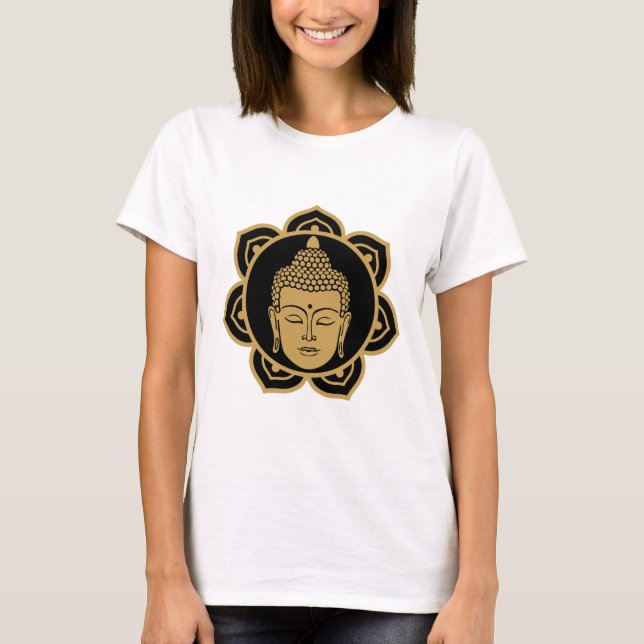 Buddhist Buddha Head T Shirt (Framsida)