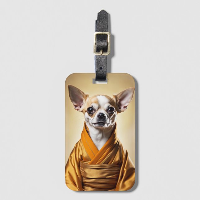 Buddhist Chihuahua Bagagebricka (Framsida vertikal)