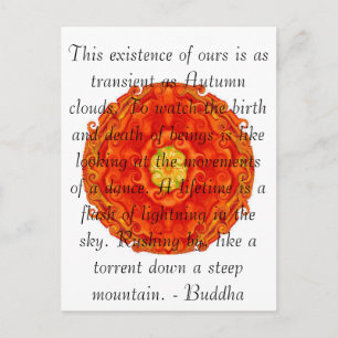 Buddhist-citat med pulserande andlig-design vykort
