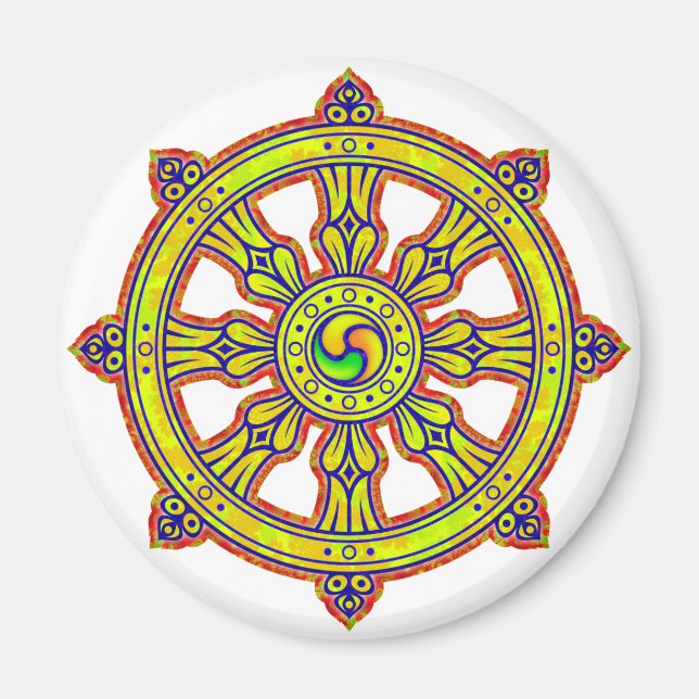 Buddhist Dharma Chakra Magnet (Framsidan)