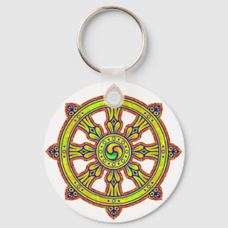 Buddhist Dharma Chakra Nyckelring