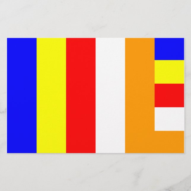 Buddhist Flagga Brevpapper (Framsida)