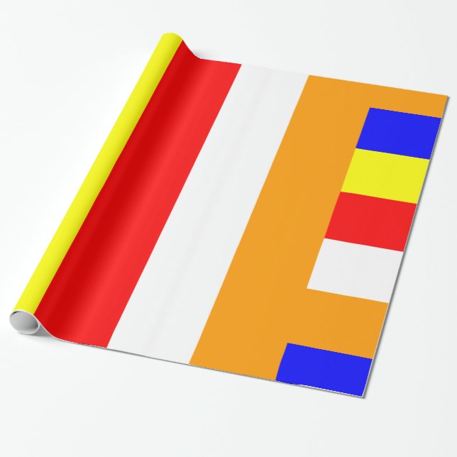 Buddhist Flagga Presentpapper (Utrullad)