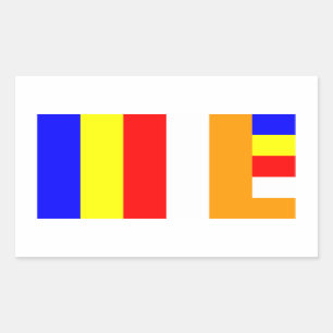 Buddhist Flagga Rektangulärt Klistermärke