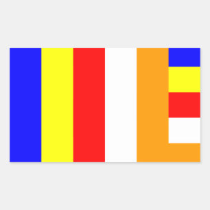 Buddhist Flagga Sticker Rektangulärt Klistermärke