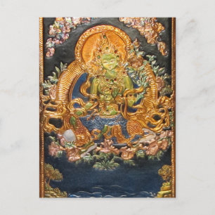 BUDDHIST GODDESS GRÖNT TARA METALLIC INLAY VYKORT