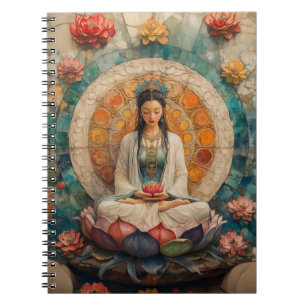 Buddhist Goddess Quan Yin Porträtt Painting Art Anteckningsbok