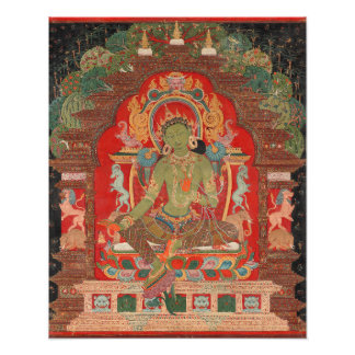 Buddhist-Grönten Tara Newari Stil Fototryck