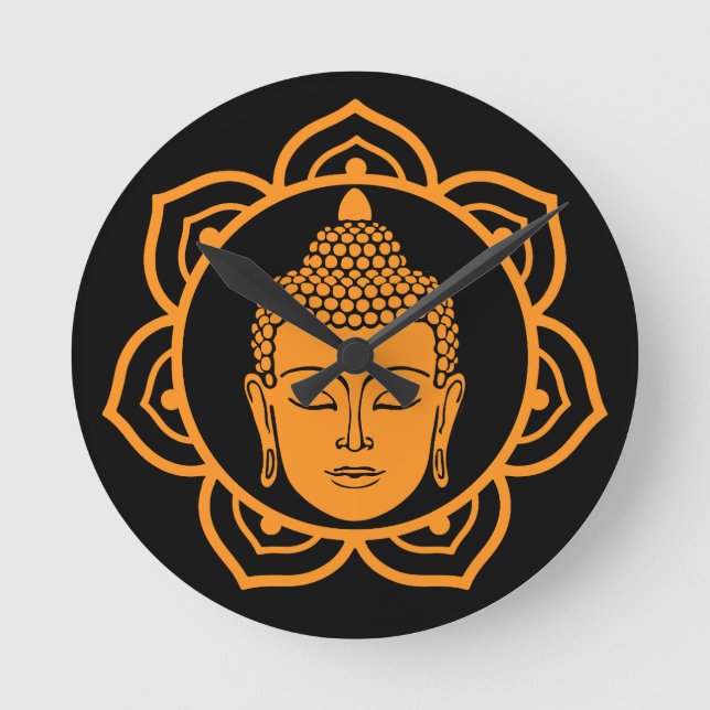 Buddhist Home Decor Rund Klocka (Framsida)