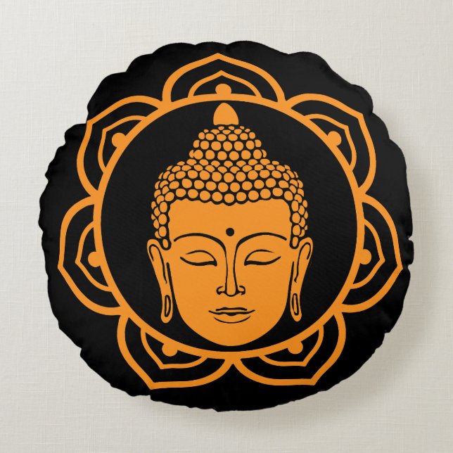 Buddhist Home Decor Rund Kudde (Framsidan)