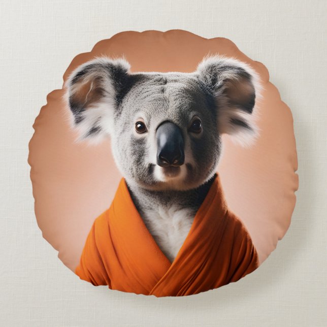 Buddhist Koala Rund Kudde (Framsidan)