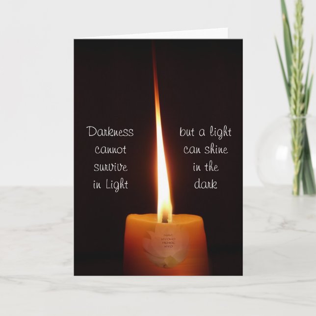 Buddhist-kort av SGI med Lotus Candle och NMRK Kort (Framsida)