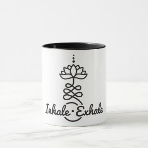 Buddhist Lotus Unalome Symbol/ Inhale-Exhale Mugg