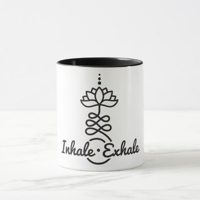 Buddhist Lotus Unalome Symbol/ Inhale-Exhale Mugg (Center)