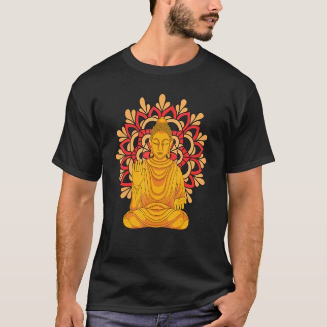 Buddhist Mandala Andlig Meditation Zen Buddhism T Shirt (Framsida)